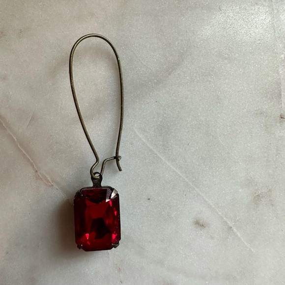 Red Ruby dangles- handmade from Etsy! Faux gem! Must sell! - Picture 3 of 7